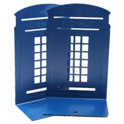 1 пара лондонская телефонная будка дизайн Нескользящие книжные полки держатель канцелярские принадлежности (темно-синий)