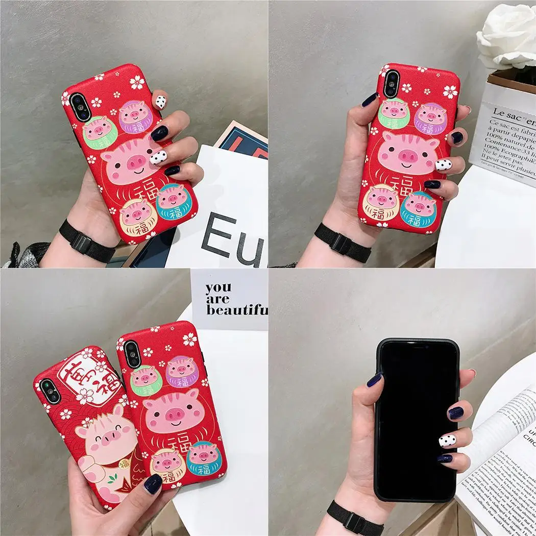 Unisex Fashion Cute Animal Back Cover Phone Case Red Pink Multicolor Protective | Мобильные телефоны и аксессуары