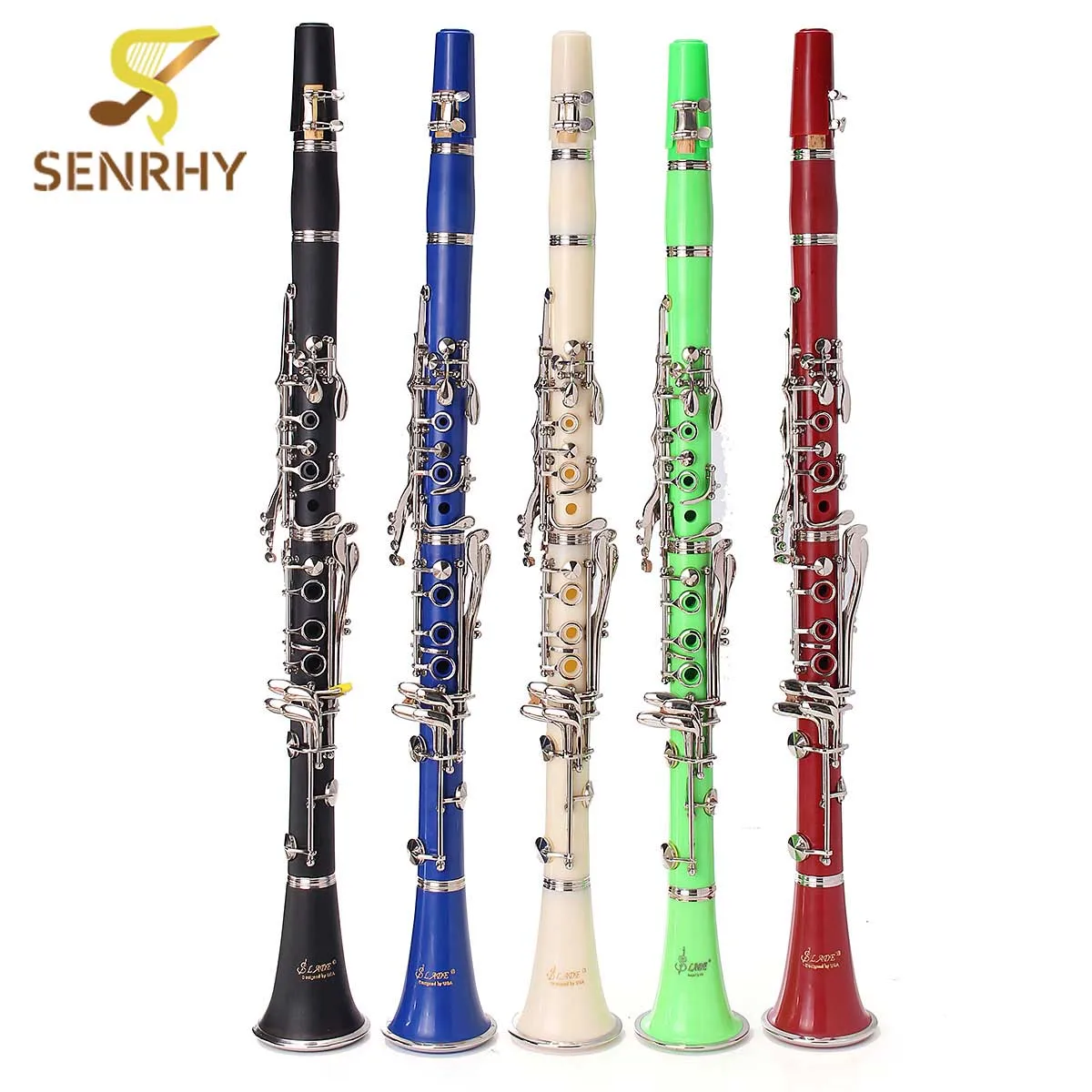 

1pcs Muticolor Student Clarinet 17 Keys with Durable ABS Body with Reed Best For Beginner Woodwind Instruments Music Education