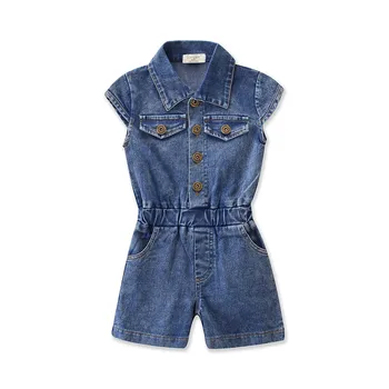

New 2019 Summer Children Clothing Girls Jumpsuit Sleeveless Denim Overalls Jumper
