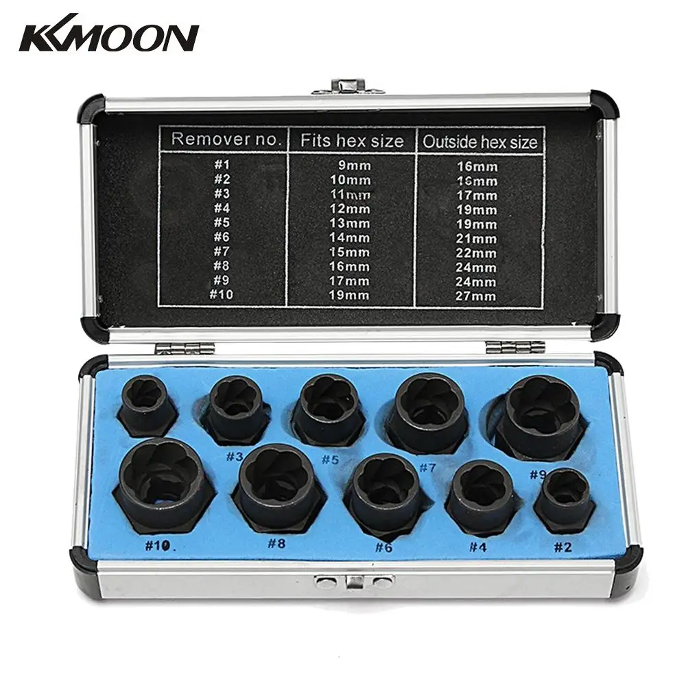 

10pcs Set Damaged Bolt Nut Screw Remover Tool Kit Extractor Removal Tools