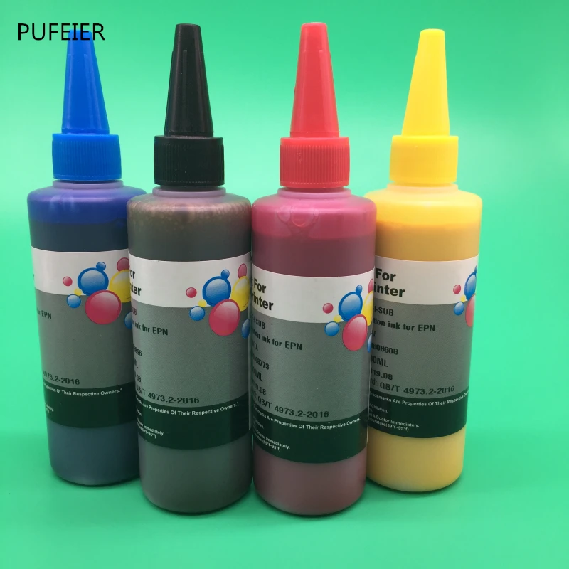 4 шт х 100 мл T252XL1 T252XL4 T2521 T2524 пигментные чернила для Epson WF 3620 3640 7610 7620 7710 7720 7210