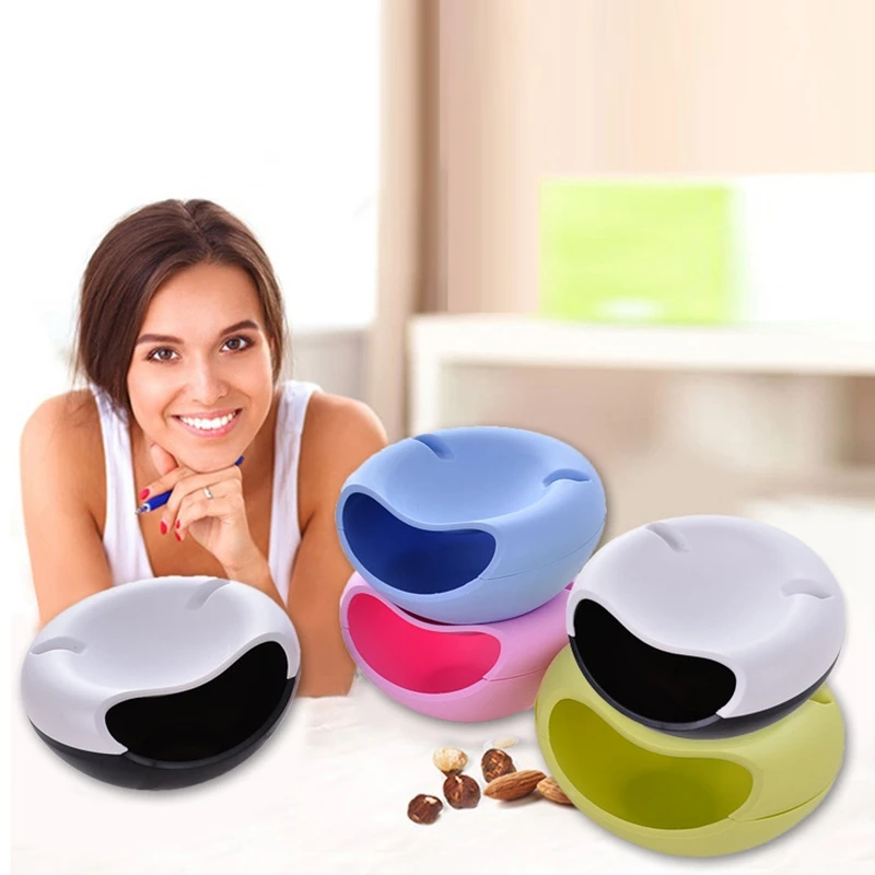 

Creative Lazy Fruit Plate Double Layer Plastic Candy Seeds Peel Dish Storage
