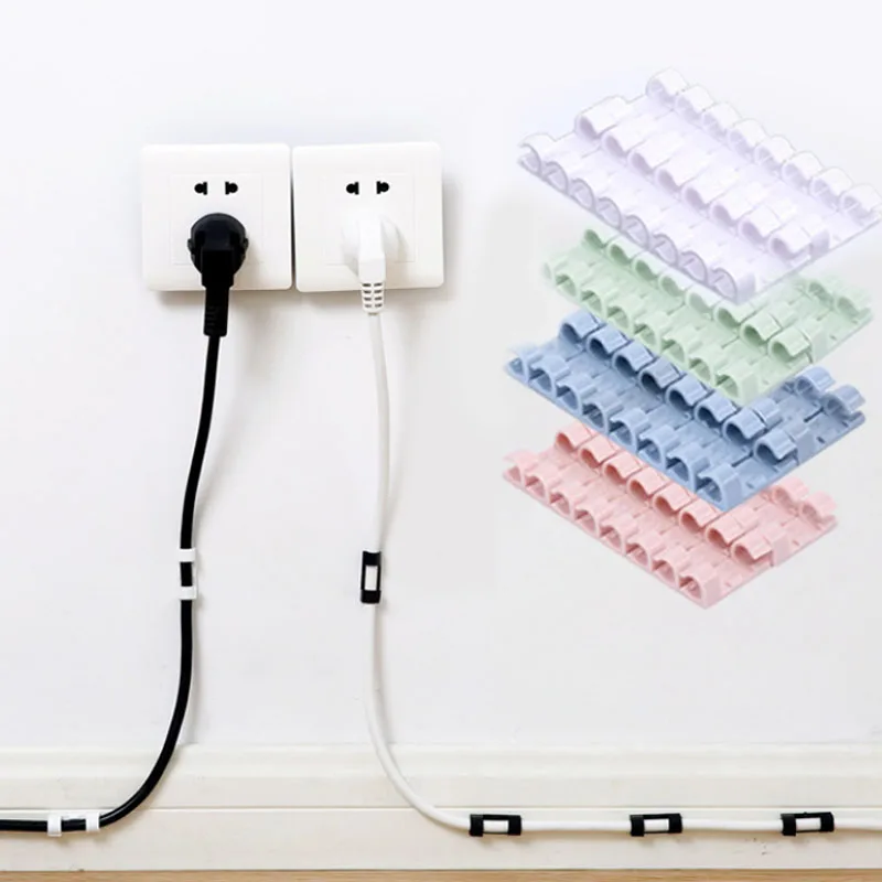 

Cables Storage Buckle Data Line Storage Clips Wire Organizer Finishing Tool Fixed Fit 1Set Storage Holder Securing Cable Clamp