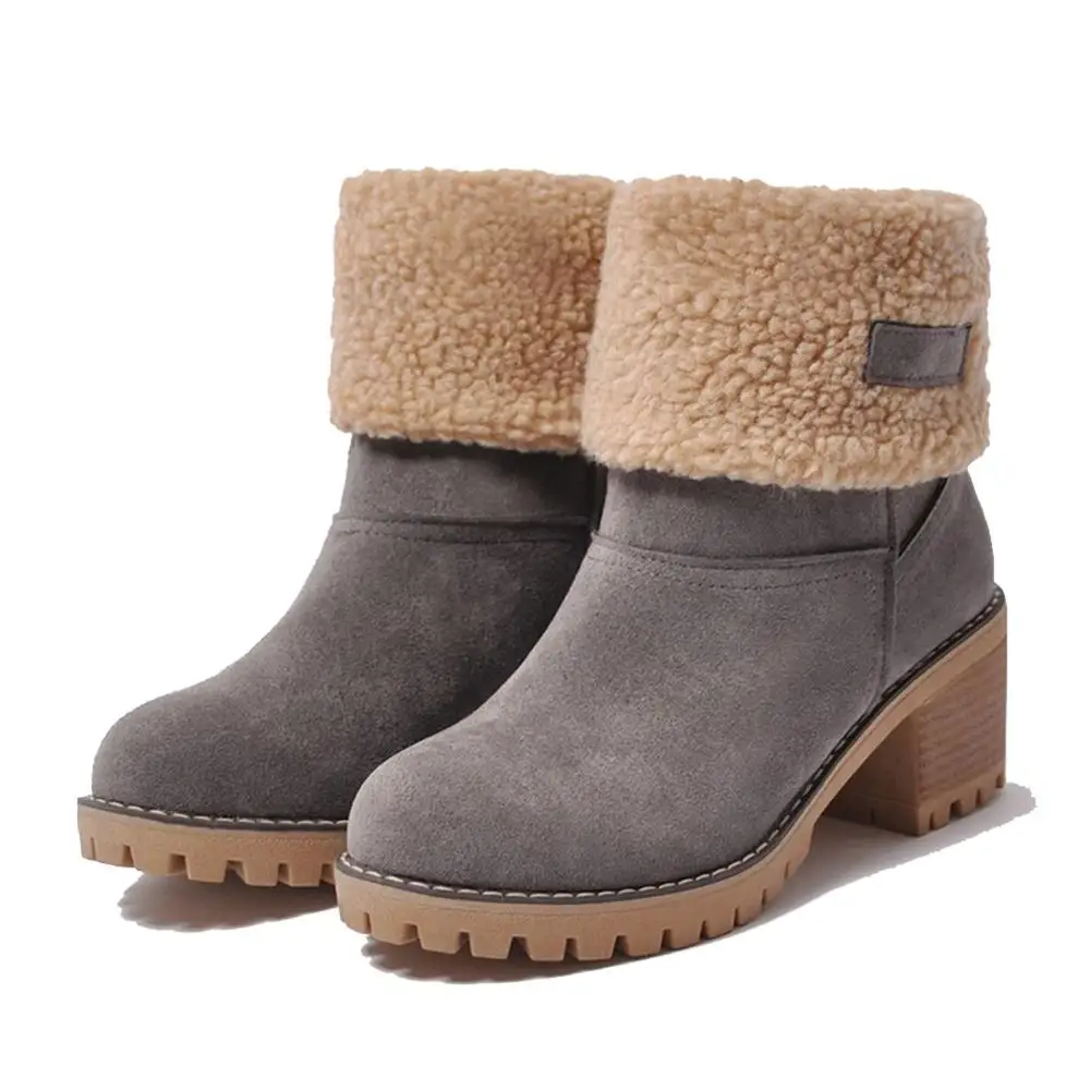 

2018 New for Winter Snow Boots Women Fashion Warm-keep Slip On Shoes Women Winter Plush Boots Female Shoes Large Sizes 35-43