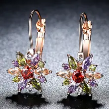 Beiver бренд 4 цвета кристалл цветок серьги гвоздики для женщин Bijoux Винтаж Любовь Свадебные серьги массивные ювелирные изделия