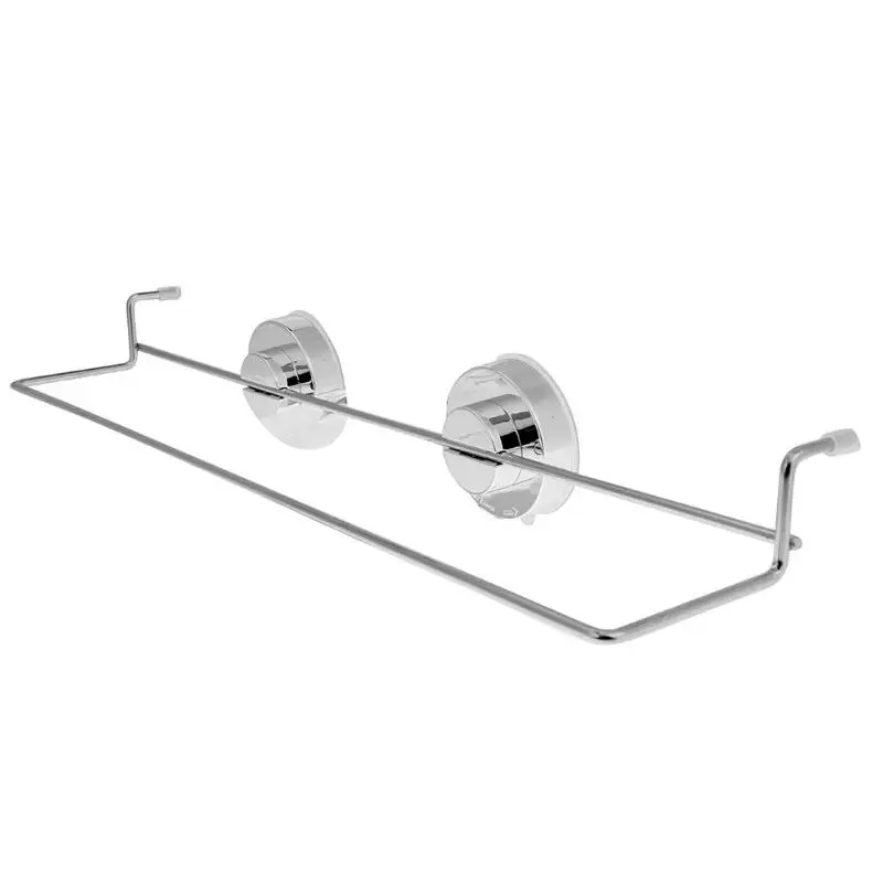 

Double Stainless Steel Towel Rack Hanger Vacuum Suction Cup Bathroom Towel Shelf Bar Rack Organizer Bathroom Hanger Rangement