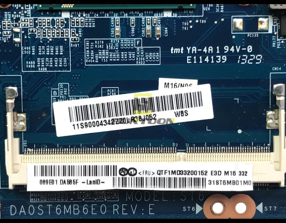 Материнская плата DA0ST6MB6F0 для ноутбука Lenovo IdeaPad Flex 14 серий SR170 90004342 ОЗУ 2 Гб 100%