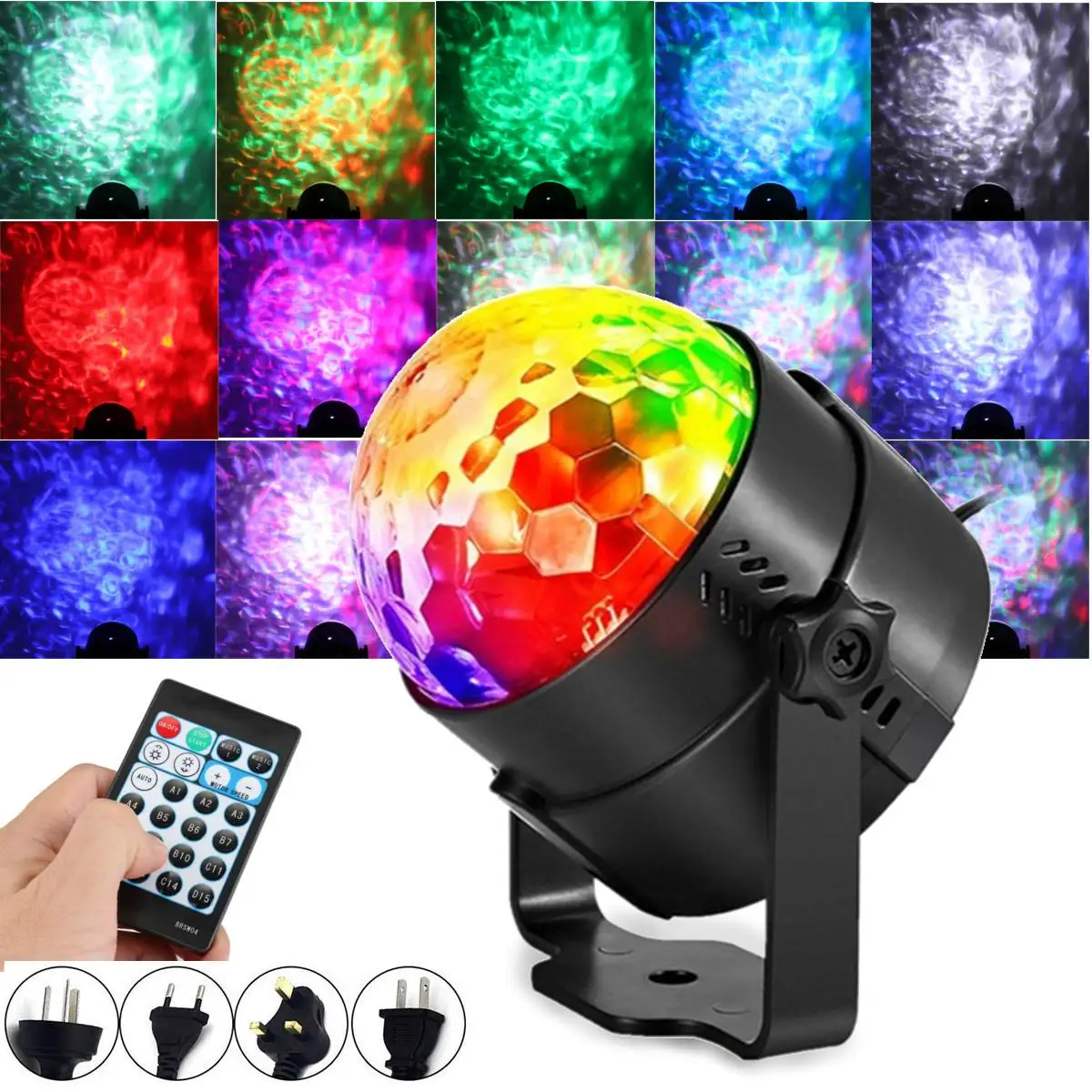 

15 Color DJ Disco Ball Lumiere 9W Sound Activated Laser Projector RGB Stage Lighting Effect Lamp Light Music Christmas KTV Party
