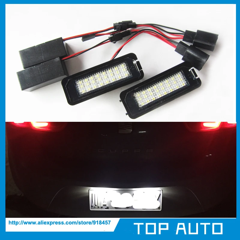 Супер яркий 2X24SMD светодиодный светильник номерного знака для VW Golf 6 VI 5 V GTI Seat Leon