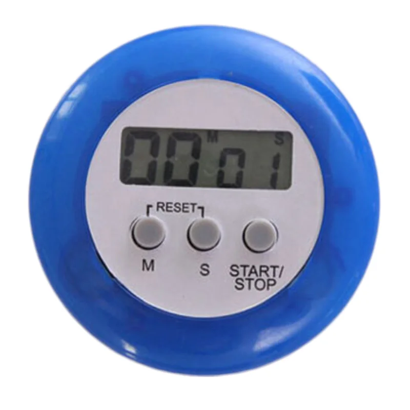 Round LCD Stop Watch Kitchen Alarm Clock Digital Timer Time