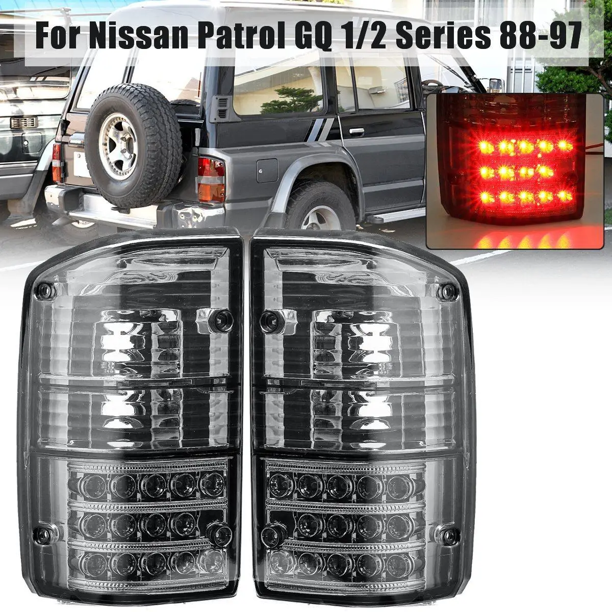 Для Nissan Patrol GQ серии 1/2 1988 1989 1990 1991 1992 1993 1994 1995 1996 1997 пара сзади Фонарь тормозной фонарь задний фонарь