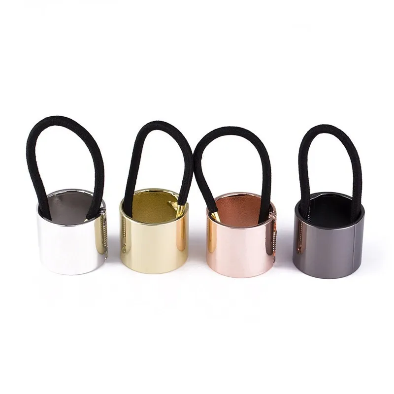 

Women New Western Popular Conciseness Metal Cylinder Hairband Girl Ponytail Holder Scrunchies Lady Elastic Hair Accessories