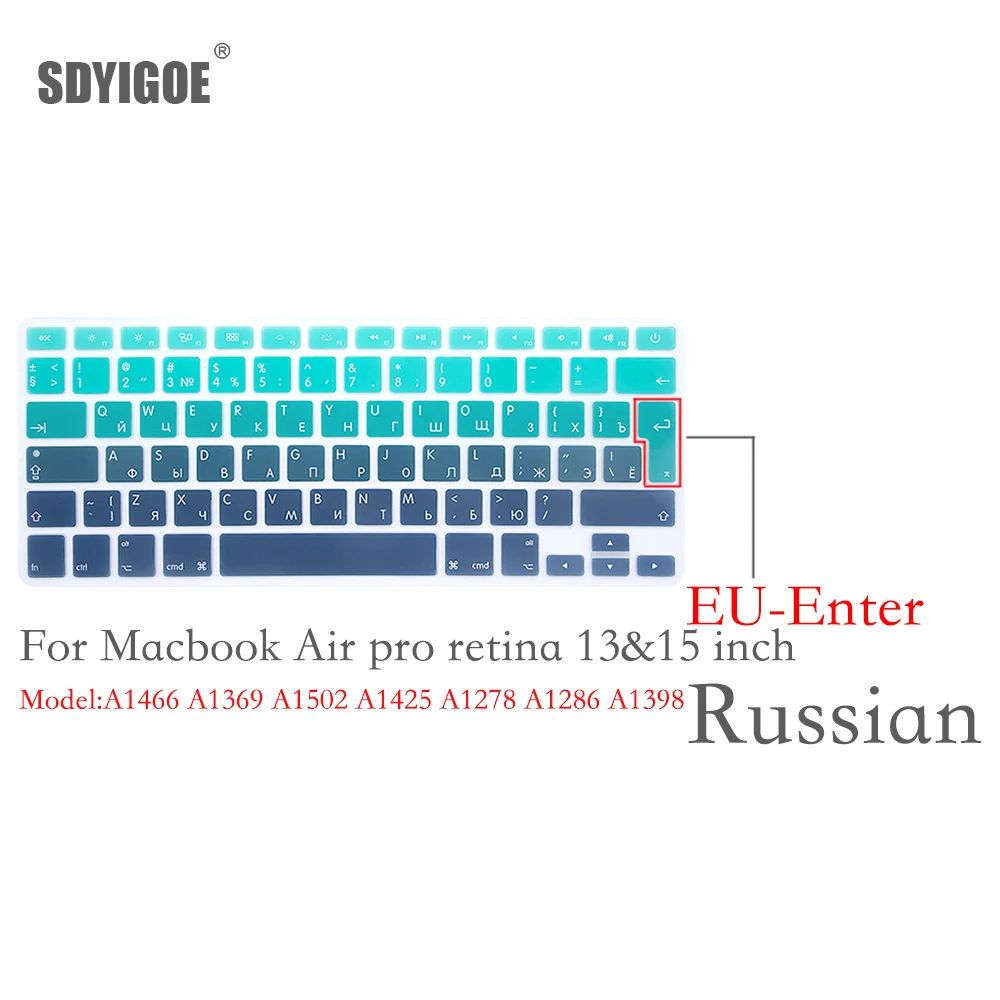 Силиконовая Защитная пленка для клавиатуры с русской вилкой ЕС/Великобритании