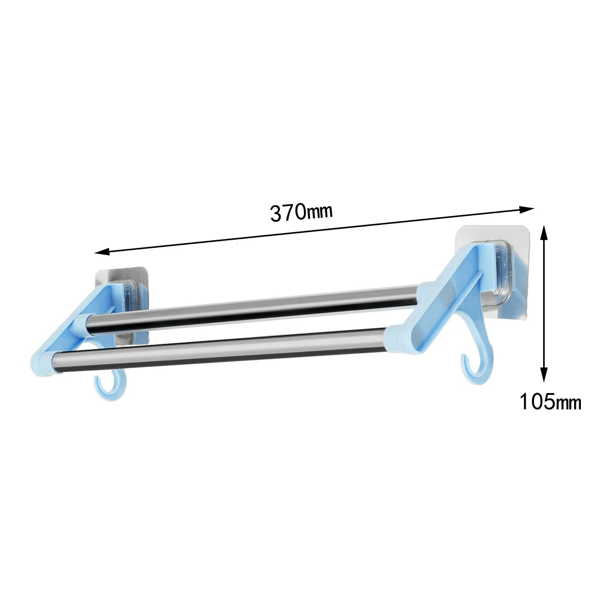 Вешалка для шкафа из нержавеющей стали, клейкая на дверь, держатель для бара, для хранения, кухонный крючок, вешалка для полотенец, настенная 370x105 мм