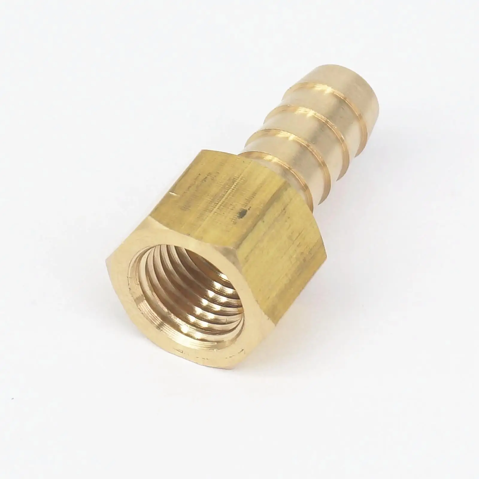

1/4" NPT Female x 3/8" Hose Barb Tail Brass Fuel Fitting Connector Adapter