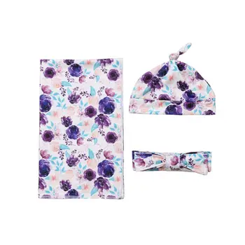 

Newborn Baby Floral Snuggle Swaddling Wrap Blanket Sleeping Bag Swaddle 3Pcs Baby Clothes
