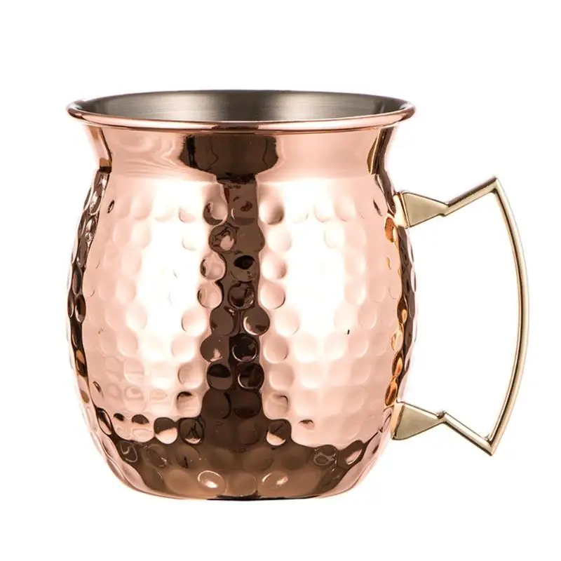 

500mL Stainless Steel Hammered Moscow Mule Mug Horn Shape Cocktail Cup