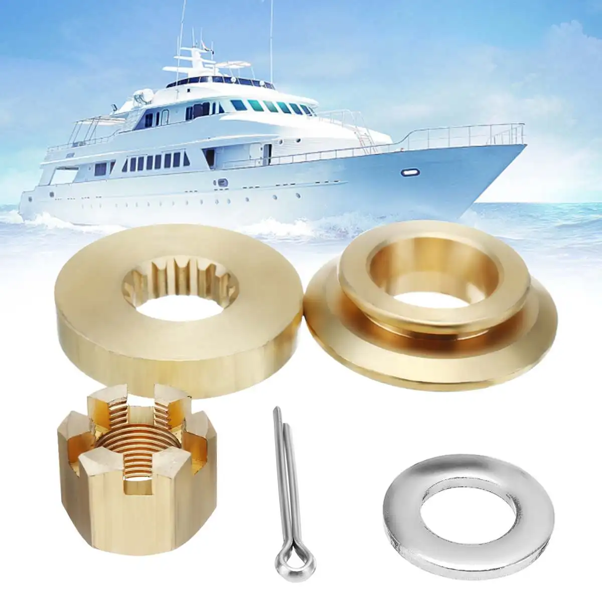 5Pcs Boat Propeller Hardware Kits Thrust Washer Spacer Nut Split Pin