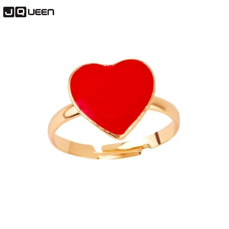 JQUEEN 2019 горячая Распродажа Открытые детские кольца с красным сердцем из