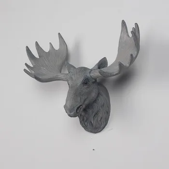 

American Country Retro Deer Head Wall Animal Decorative Resin Pendant Home Mural Wall Decoration