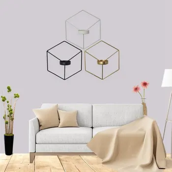 

Europea De Hierro Forged Creative Wall Visual Flair, Nordic Style, 3d Geometric Graph Of Wall Of Metal Candle Holder