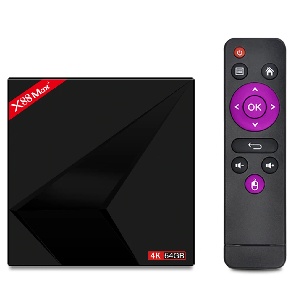 

X88 MAX+ RK3328 Smart Quad Core Remote Control Dual 4K WIFI TV Box Android 8.1 Set Top