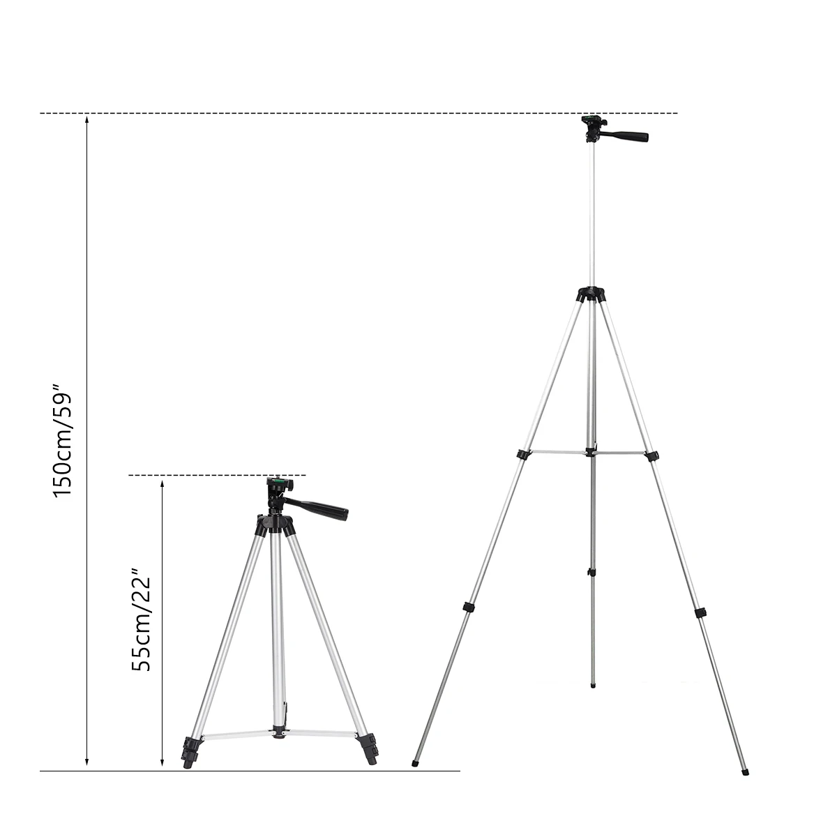  Newest 150cm Portable Professional Camera Tripod Stand Holder Digital Camera Phone Holder+Nylon Car