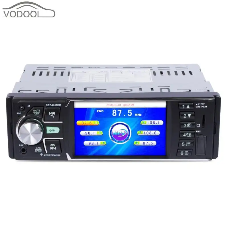 

VODOOL 4" 1Din Bluetooth Car Stereo MP5 Player FM Transmitter AUX Radio MP3 Music Media Player Reverse Image Multimidia