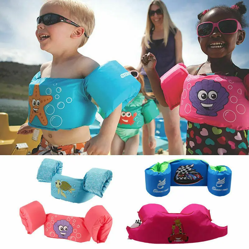 Новый детский надувной спасательный жилет для плавания Deluxe мультфильм спасательный жилет безопасности для детей детский бассейн Одежда