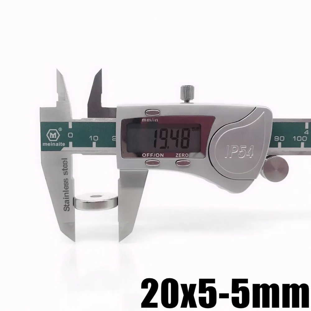 2/5/10/20 шт. 20x5-5 неодимовый магнит 20 мм x 5 мм отверстие: 5 мм N35 NdFeB Круглый супер мощный сильный постоянный магнетический imanes дисковые тормоза