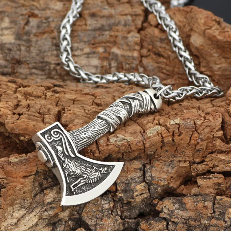 7 Un Style dor Hrain Anneau Viking Nordique en Acier Inoxydable 316L personnalis/é Perles de Rune Signet Loup scandinave Odin Symbole de la Mode Hommes Bijoux LR522