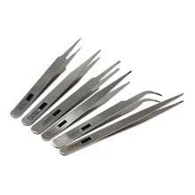 6 шт промышленный Пинцет Портативный Нержавеющая сталь антистатические щипцы для технического обслуживания набор инструментов для ремонта-TS10 для TS15(серебро