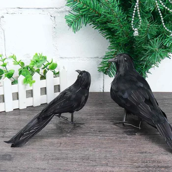 

22/30cm Black Artificial Crow Raven Bird Easter Party Yard Decoration Fake Flying Crow Birds Wings Treat Trick Toys Supplies