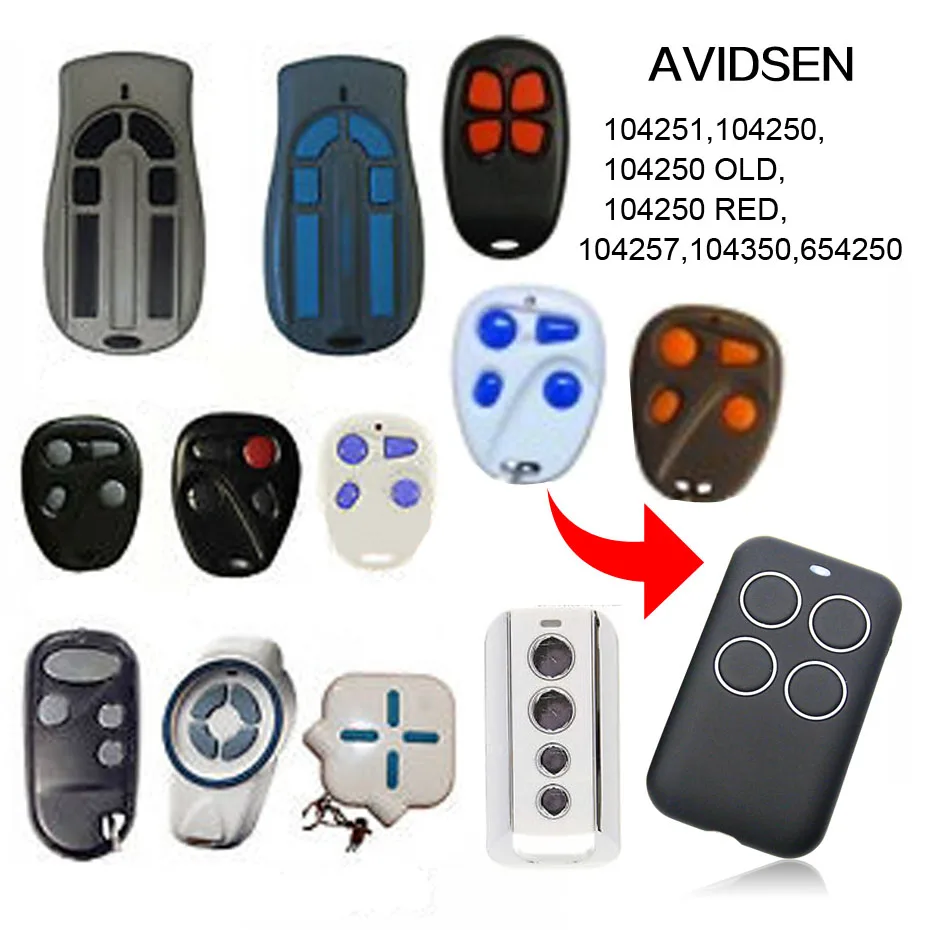 

AVIDSEN 104250 OLD RED 104251 104257 remote control universal gate garage remote control AVIDSEN remotes duplicator 433.92MHz