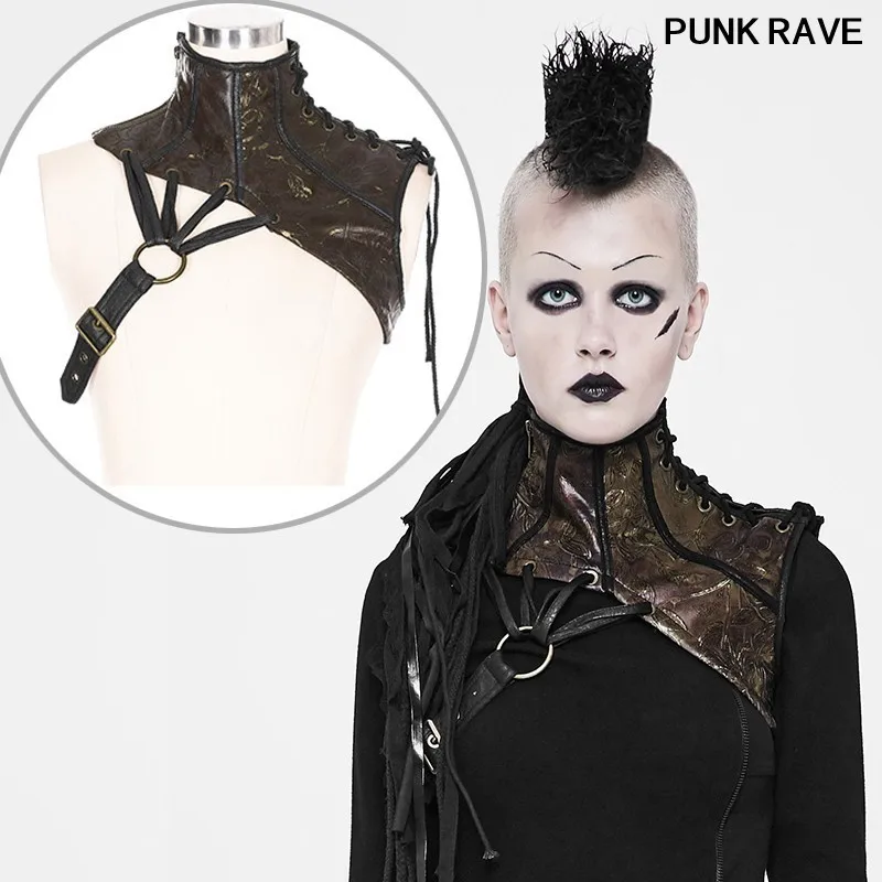 

Steampunk street Collar women Accessory Gothic Cosplay Halloween Club Party Personalities bandage Collar Vest PUNK RAVE S-260