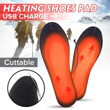 1 пара, Электрический нагрев, стельки для обуви, грелка для ног, новое зимнее USB зарядное устройство, нагревающая стелька для кемпинга на открытом воздухе