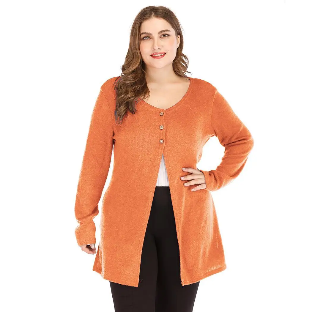 Women Fashion Round Neck Long Sleeve Button Solid Single Breasted Plus Autumn Winter Size Coat Causal | Женская одежда