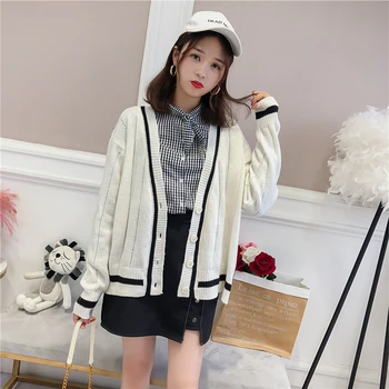 

2018 Autumn Long Women's Cardigan Jackets Long Sleeve Hooded Cardigan Sweaters Pockets Loose Women Knitted Sweater Coat Ladies