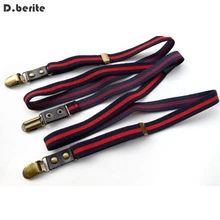 Мужские темно-красные полосатые подтяжки унисекс Регулируемый зажим подвесной зажим подтяжки взрослых ремень для Свадебная вечеринка BDXJ1505