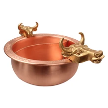 Ручная работа медная натирающая тарелка коровья голова медная Двойная уха Индукционная кастрюля мандарин утка Сычуань горячий суп кастрюля