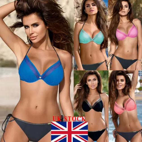 

UK Women Bandage Bikini Push-up Padded Bra Swimsuit Bathing 2pcs Set Swimwear
