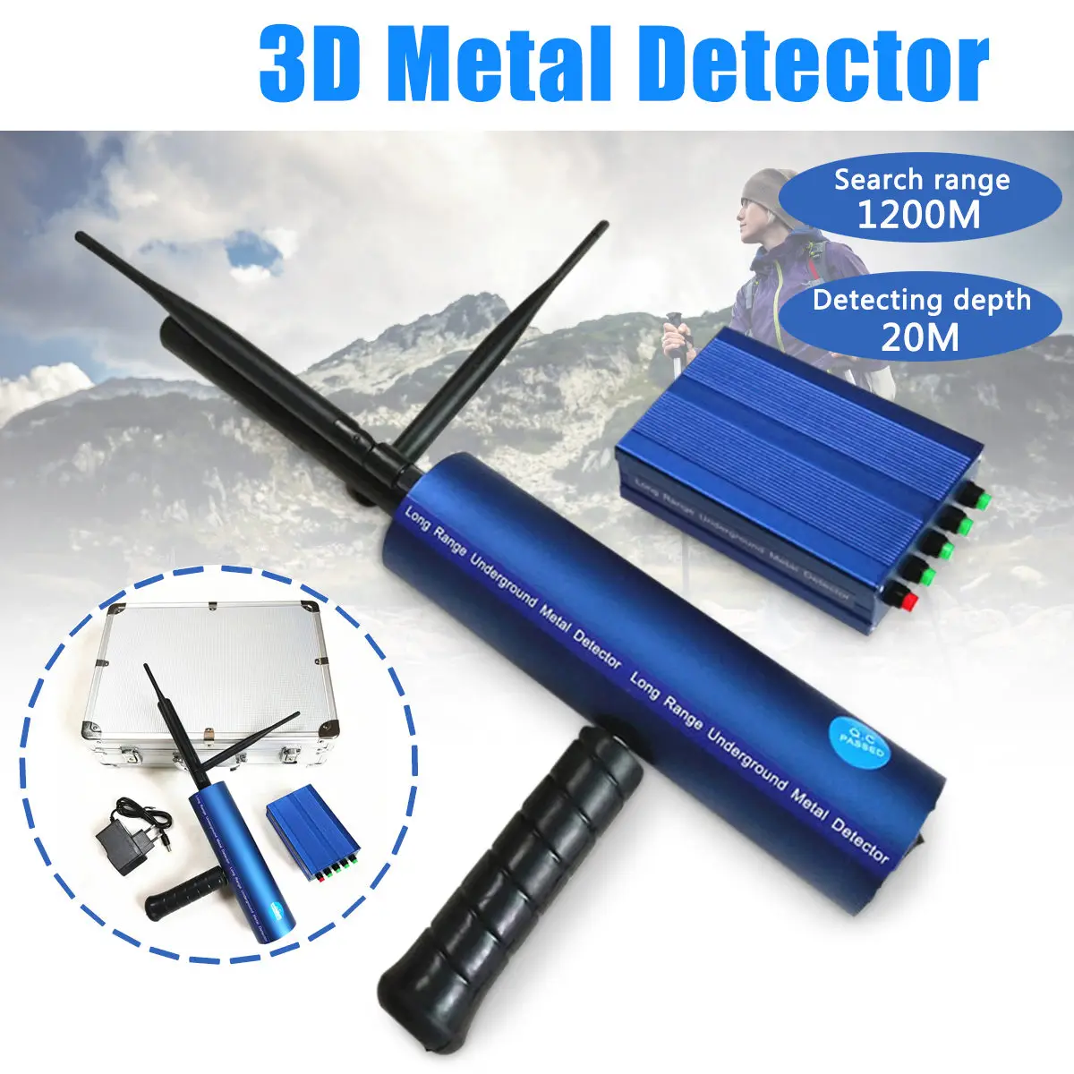 

Professtional Gold Metal Detector 1200M Long Range Search Treasure Finder Scanner Tracker Metal Circuit Detector