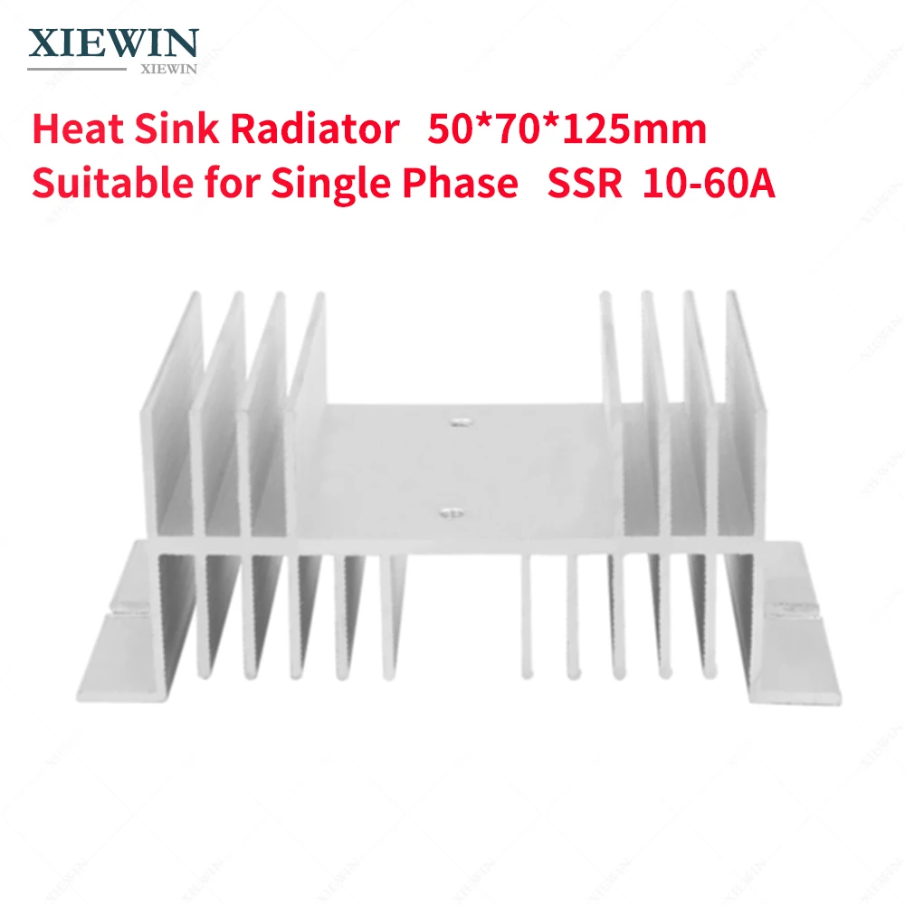 

SSR Aluminum Heat Sink 10-60A Solid State Relay Heat Sink Radiator for Single Phase SSR 50*70*125mm