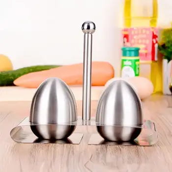 

2 PCS Seasoning Pot Egg Shaped Stainless Steel Sugar Shaker Set Salt Pepper Dispenser