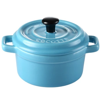 

Ceramic Fruit Salad Bowl Dessert Bowl Stew Soup With Cover Household Steamed Egg Baking Bowl Double Ear Bowl