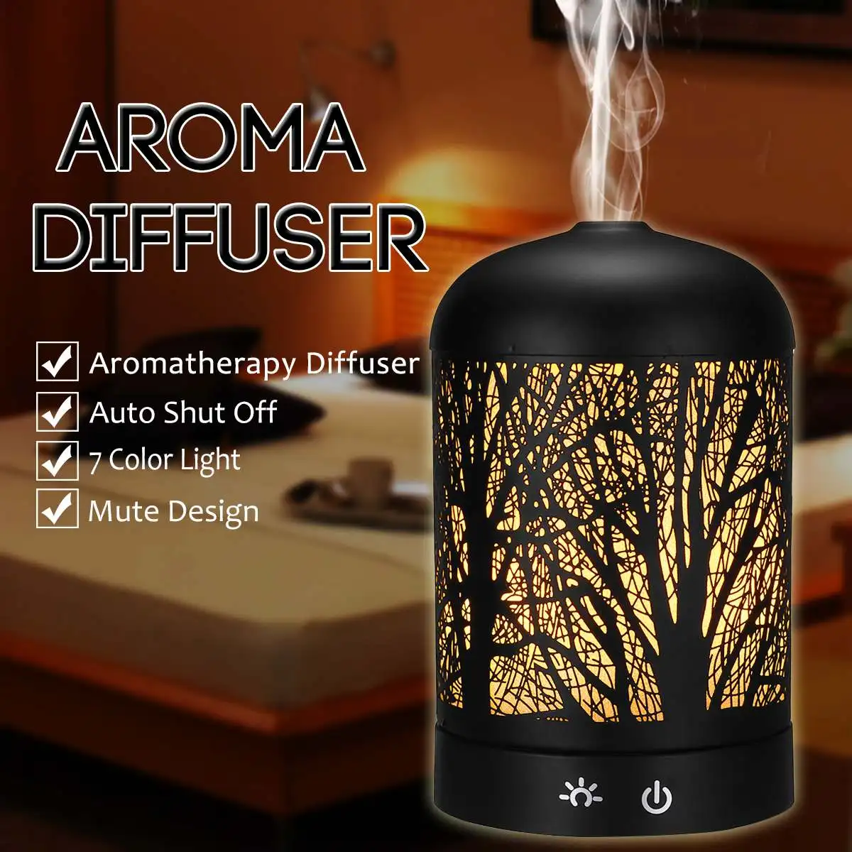 

160ml for Aroma Essential Oil Diffuser Air Humidifiers Ultrasonic Aromatherapy Diffuser 7 Color LED Night Light Office Home Car