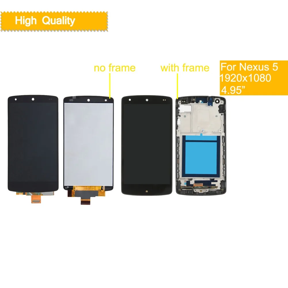 

10Pcs/lot 4.95" ORIGINAL Display for LG Nexus 5 LCD Touch Screen with Frame For LG Google Nexus 5 LCD Display D820 D821
