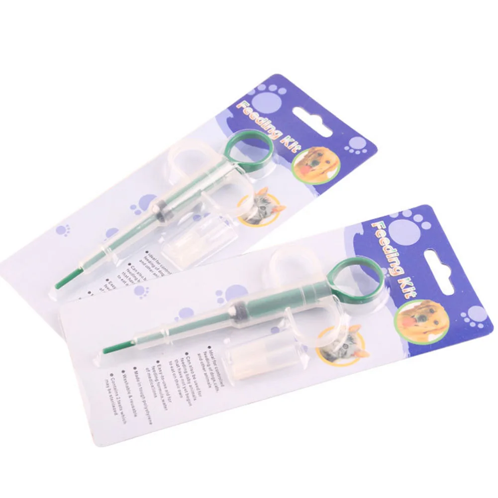

Pet tablets silicone feeder cat dog professional medicine feeder double end comfortable medicine stick can be fed deworming