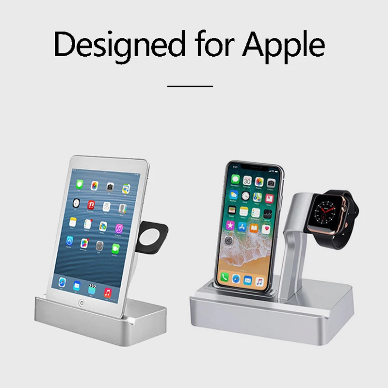 2 в 1 Подставка для зарядки для Apple Watch, подставка для зарядного устройства, подставка для телефона, зарядная станция для iPhone X 8 7 6 Plus, i Pad